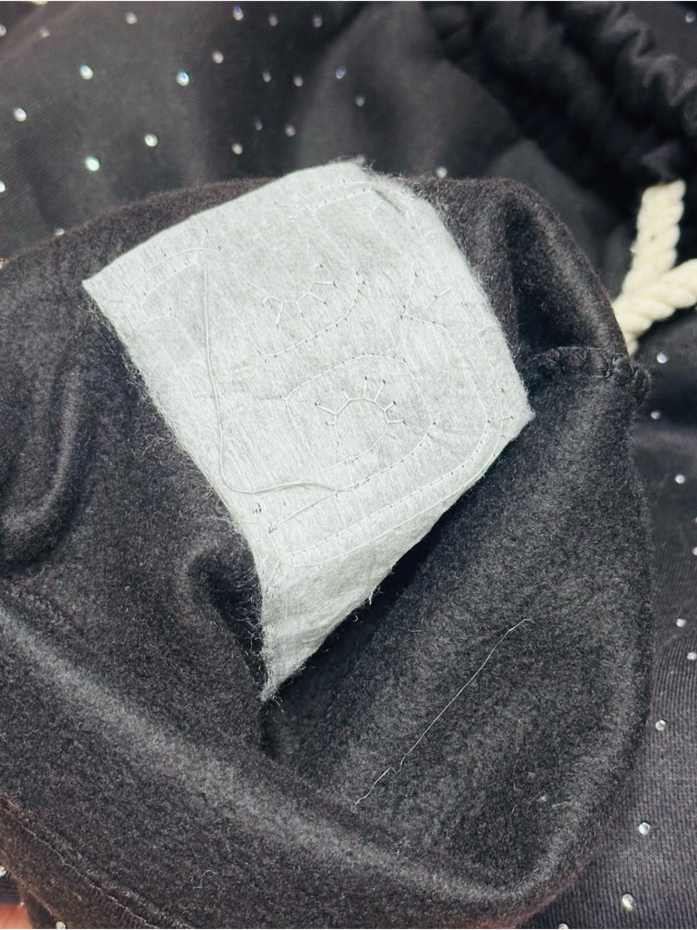Black 'PROSPER' Rhinestone Sweatpants - Picture 14 of 14